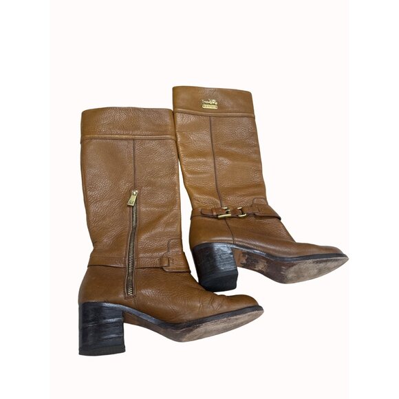 Coach equestrian women’s brown leather knee high boots size 5.5B SKU 4652 - Picture 1 of 16